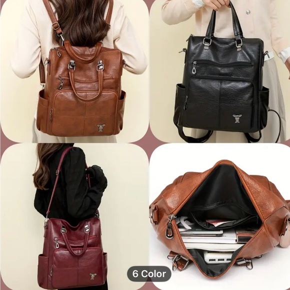 Women vintage Brown Leather Bag - Picture 5 of 11